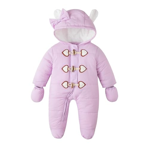 Simplee kids Unisex Baby Footed Winter Snowsuit,E-purple,18-24 Months