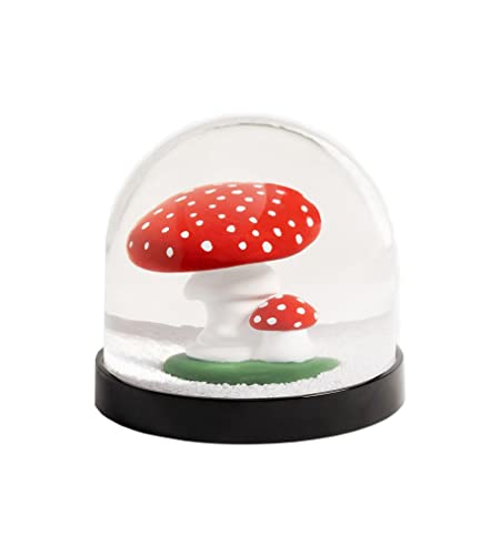 KLEVERING Boule à neige amusante avec agarisme et paillettes blanches 8 x Ø 8,5 cm Cover