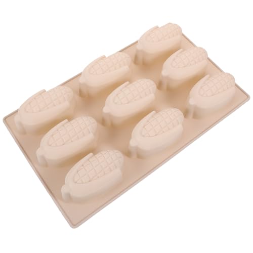 Angoily Molde de silicona antiadherente para chocolate con 9 cavidades en forma de maíz, molde para dulces y galletas, resistente y flexible, ideal para repostería y postres creativos