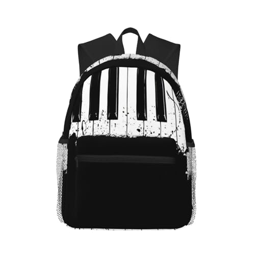 Sac à dos ordinateur EdWal noir pour homme avec un élégant motif imprimé piano de 15,7 pouces