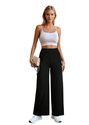 Image of KOTTY Womens Solid Pull ON Black Wash Casual Pants