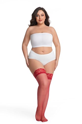 Image of Women's Lace Top Thigh High Stocking with Stay Up Silicone