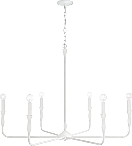 Capital Lighting 450362XW Paloma Modern Industrial Chandelier, 6-Light 360 Total Watts, 31" H x 41" W, Textured White