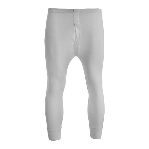 Mens Thermal Long Johns Brushed Lined Ribbed Brody&Co® Leggings Warm Layer Winter Skiing Golf (X-Large, White) Cover