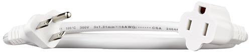 Image of Amazon Basics Extension Cord, 3 Ft, 3-Prong Outlet Extender, Indoor Use, 13 Amps, 125V, White