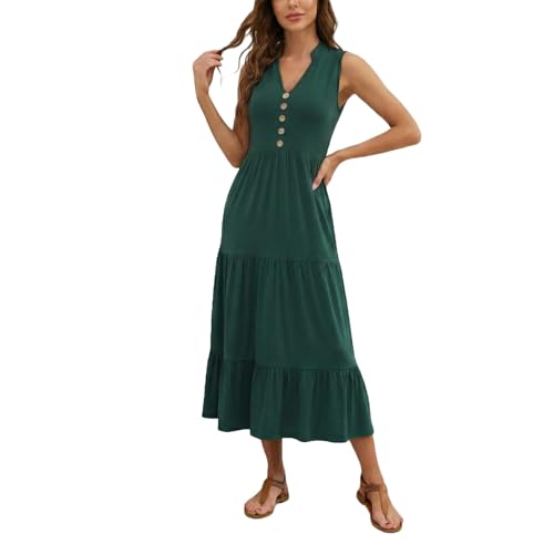 Robe longue plissée col en V boutonnée : votre alliée fluide pour toutes les occasions