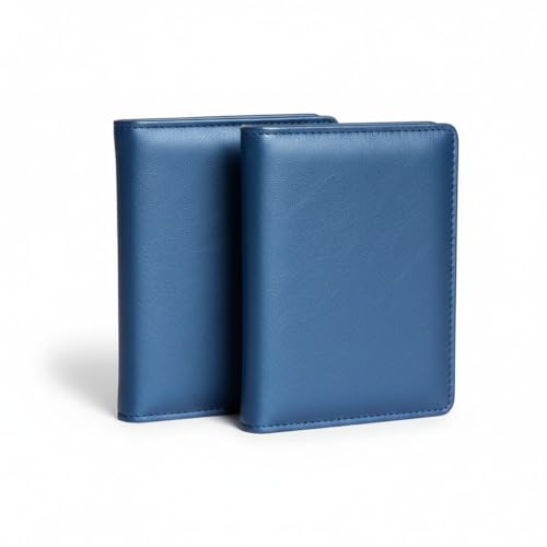 Image of Synthetic Leather Unisex Lightweight Magnetic Closure Passport Covers (Blue)