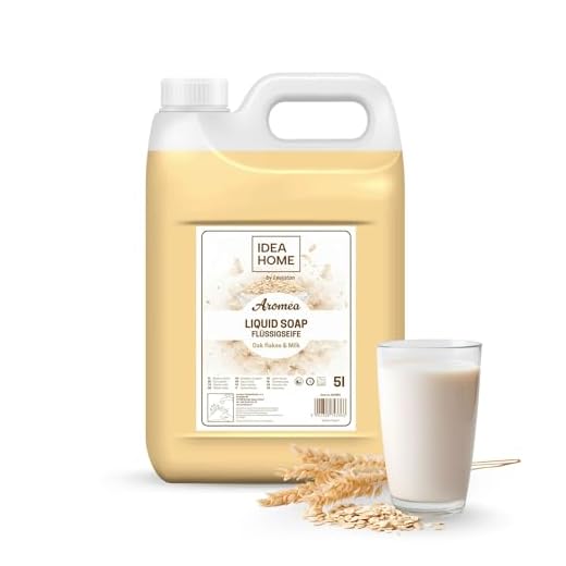 Idea Home Flüssigseife AROMÉA OAT FLAKES & MILK 5L Großpackung | Nachfüllkanister für Seifenspender & Dosierer | Pflegende Handseife mit OAT FLAKES & Milkdunft