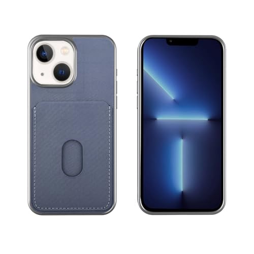 Image of amazon basics Velvet Finish PU Leather Wallet Case for iPhone 13 & iPhone 14 (Blue)