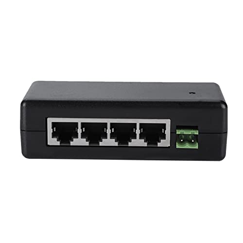 Inyector PoE de 4 puertos DC9V-48V para cámaras IP | Adaptador seguro de alimentación Ethernet miniatura 1