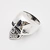 Biker Ring 925 Sterling Silver CHUNKY Heavy Skeleton Skull Rings for Men, Skull Gothic Punk Biker Ring Size: R T W U Y Z (T) #1