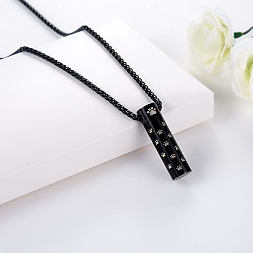 Morotole Dog Urn Necklaces For Ashes Paw Print Ashes Urn Pendant Necklace Cylinder Cremation Necklace For Pet Ashes Urn Necklace For Puppy Pet Memorial Keepsake Jewelry #TOP2