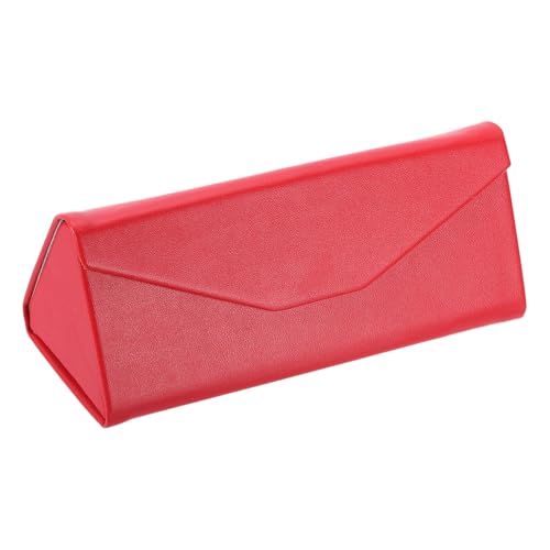Image of PATIKIL Foldable Glasses Case, Triangle Magnetic Sunglasses Organizer Case PU Leather Hard Eyeglass Case (1 Pcs)