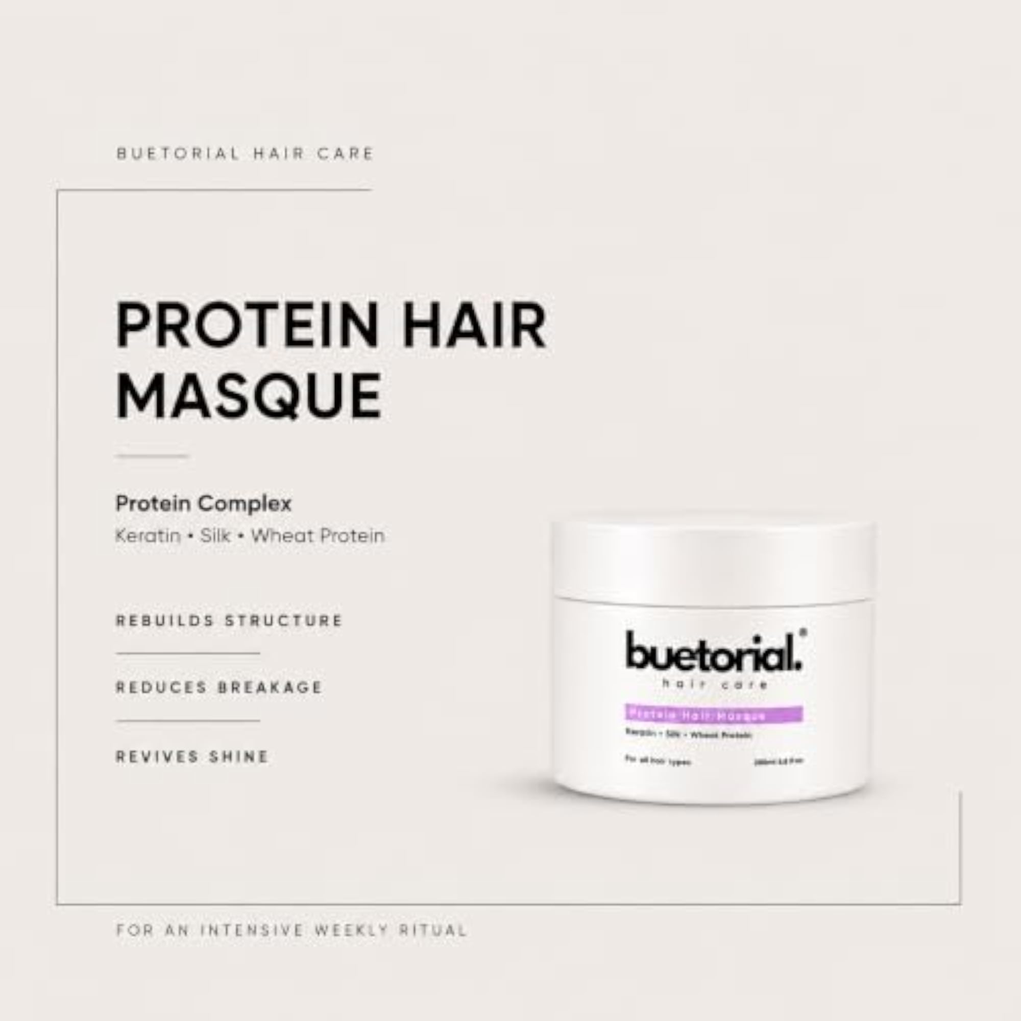 Protein Hair Masque with Keratin & Silk Protein, 200ml