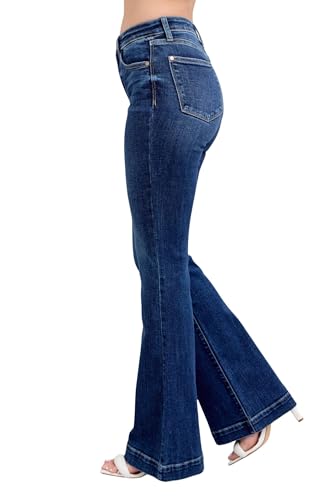 Judy Blue Women's High-Rise Trouser Flare Jeans4