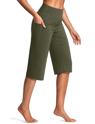 Image of ISEEGZ 15 inch / 18 inch / 21 inch / 25 inch Capri Pants for Women High Waist with Pockets Women's Capris Workout Yoga Pants Loose Straight Leg