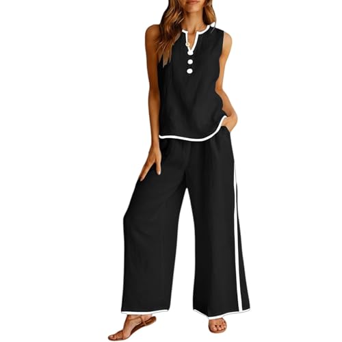 Nuevo estilo de verano transpirable con chaleco y pantalón holgado fresco