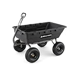 Gorilla Carts Heavy Duty Poly Yard Dump Cart Garden Wagon, Utility Wagon with Easy to Assemble Steel Frame, 1500 Pound Capacity, and 15 Inch Tires