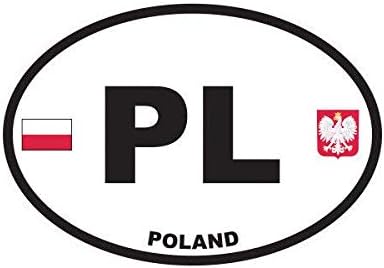 ION Graphics Imán Polonia Oval Vinilo Magnético Polaco Código País Euro PL v2 5" Pegatina de Parachoques Imán de