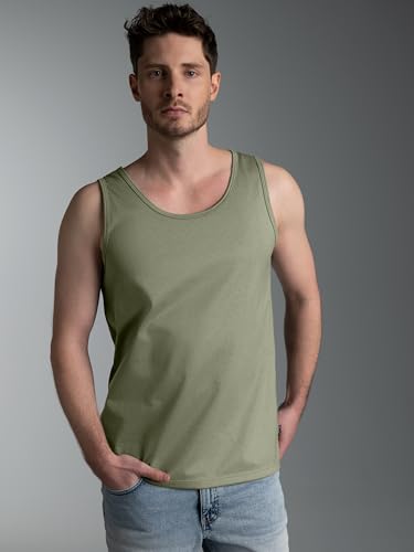 Camiseta sin mangas Trigema 636401 de algodón para hombre en color liso para verano 3