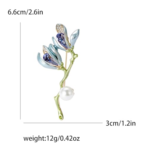 Image of Rhinestone Flower Brooch 18K Gold Plated Flower Floral Brooch Elegant Pearl Lapel Pin Costume Jewelry Thanksgiving Day Birthday Wedding Gifts for Mom Wife