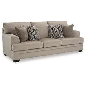 Light Brown Casual Sofa with 4 Toss Pillows