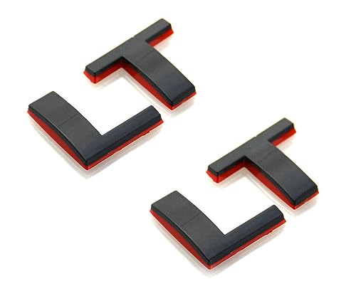 Image of Pair Set 19-21 LT Letter Logo Emblem Badge Compatible for Silverado 1500 Tailgate Z71 4x4 (Red Black)