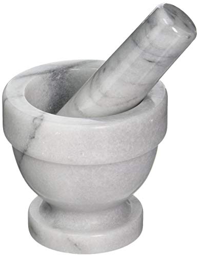 Fox Run - Mortier et pilon marbre petit 3", blanc
