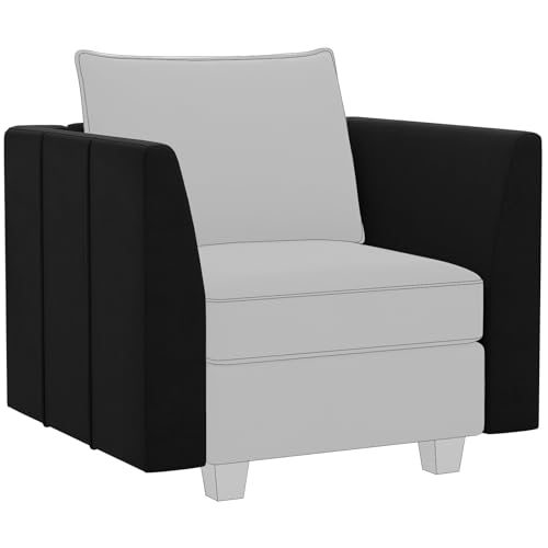 Belffin Modular Sofa Armrest Module for Velvet Piping Modular Sectoinal Couch, Pair of Armrests, Black Pair of Arms Black