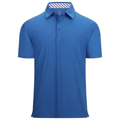 Alex Vando Mens Golf Shirt Moisture Wicking Quick-Dry Short Sleeve Casual Polo Shirts for Men