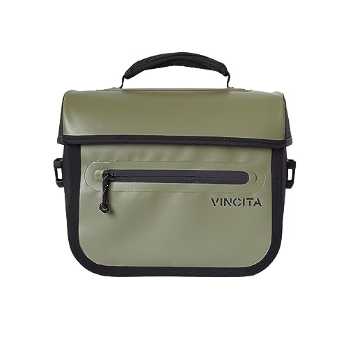 Vincita X-Cooper Water Resistant Front Bag - 5 L Bike Bag for Brompton Folding Bicycle with Rear-Opening Magnetic Closure, Spacious Interior, Top Handle and Light Colour Lining