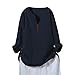 Xmiral Top Camicia da Donna con Maniche Lunghe in Cotone Caftano di Lino a Maniche Lunghe da Donna (5XL,2- Marina Militare)