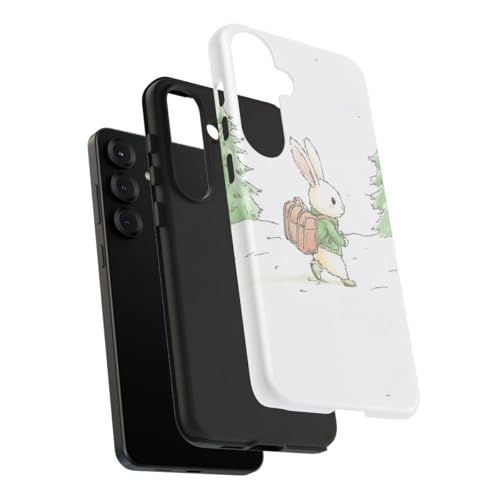 Coque Galaxy S25 Plus lapin vert avec sac à dos rigide mate - 4