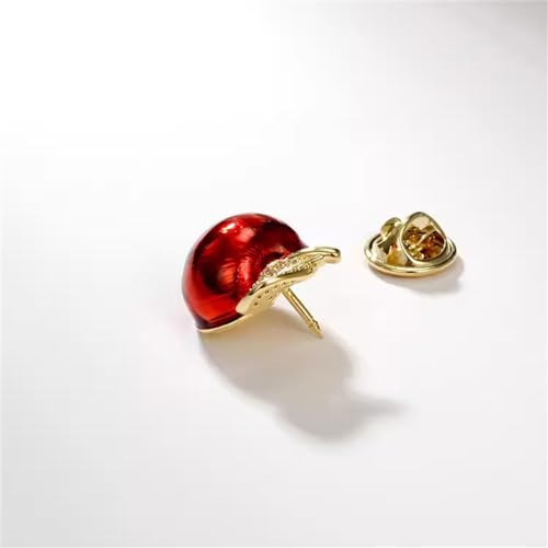 Image of Red Apple Fruit Little Brooch Rhinestone Crystal Lapel Pin for Women Girls Men Cute Dress Accessories Brooches Xmas Festival Ornament Christmas Eve School Teacher Student Appreciation Award Gift Corsage Pin Jewelry Birthday Graduation