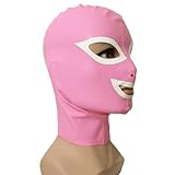 RICVIL Bondage Latex Maske, Sklave BDSM Maske SM Extrem Fetisch Maske Lassen Atemlöcher Sexy Vollmaske Dunkelspiel Sex Maske Reißverschlussdesign Sexspielzeug für Cosplay Halloween Maske,XS