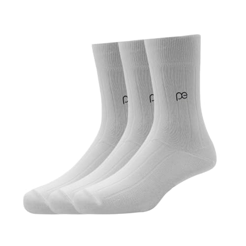 Image of Peter England Mens Cotton Full Length Socks (Pack of 3) White