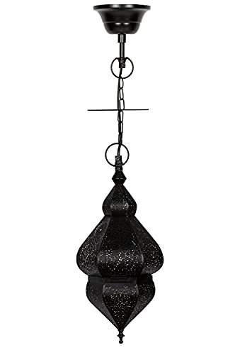 Orientalische Lampe Pendelleuchte Schwarz Idal 35cm E14 Lampenfassung | Marokkanische Design Hängeleuchte Leuchte aus… – Bild 4