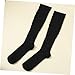 FRCOLOR Fashion Elastic Compression Socks for Women Mid-calf Support Hose Black s for Sports Casual Wear Reduces Fatigue Swelling
