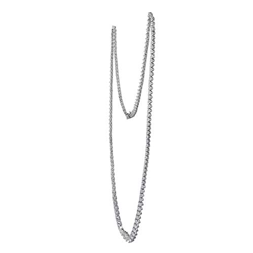 Amazon Essentials Gold or Platinum Plated Sterling Silver Infinite Elements Cubic Zirconia Fancy Pink Round-Cut Graduated Riviera Necklace (previously Amazon Collection)3