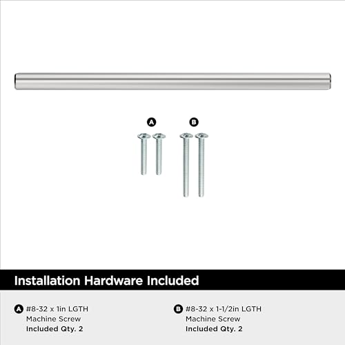 Image of Amerock 6-5 /16 inch Bar Pulls Polished Chrome Drawer Pull | 6-5 /16 inch (160mm) Center-to-Center Mounting Distance and 8-5 /8 inches Overall Length, Durable Carbon Steel Cabinet Hardware