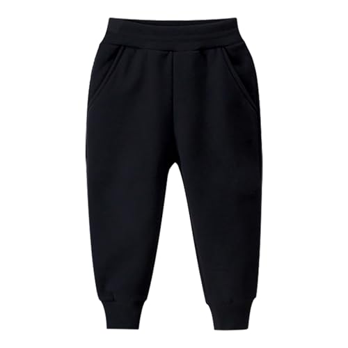Active Fleece Jogger Pants for Boys Toddler Kids Solid Elastic Waist Sweatpants with Pockets School Sport Pants