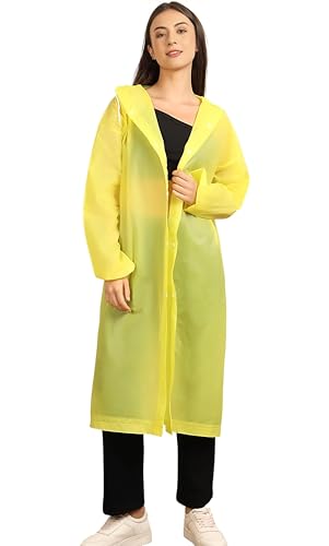 Image of Unisex Hooded Raincoat, Waterproof Long Rain Jacket, Multiple Colours, Reusable