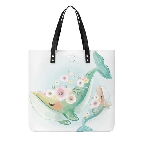 Sac à main shopper dauphin vert pour femmes : fini le manque de place en voyage avec ce tote bag