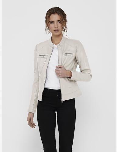 Only Faux Leather Onlbandit Otw Noos-Biker In Finta Pelle, Stregata Dalla Luna, Numeric_38 Donna - 2