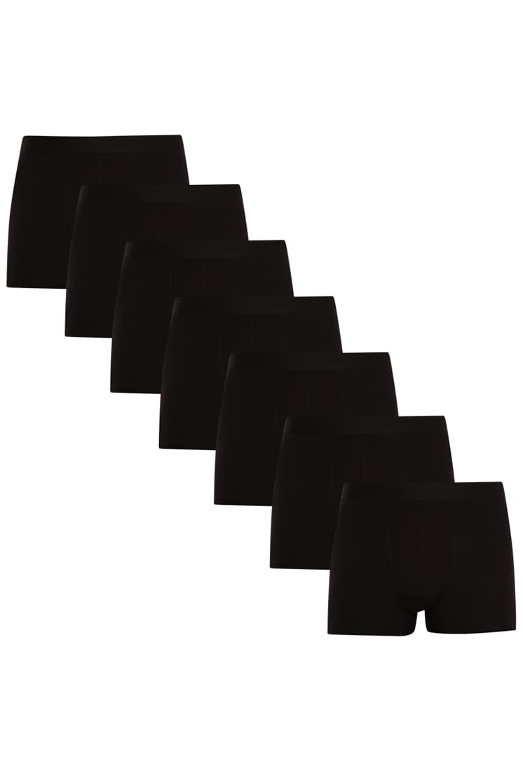 Klasyczne bokserki męskie czarne (NDTB001), 7 sztuk, XL