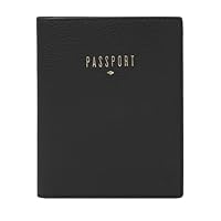 Fossil Women's Black Leather Travel Passport Case