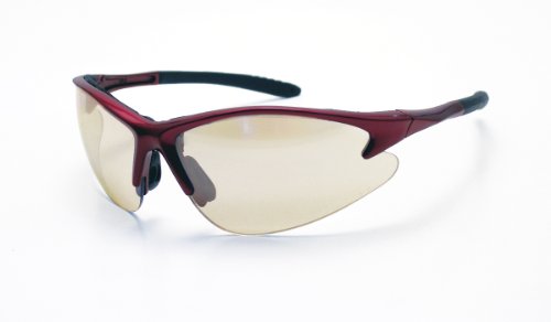 SAS Safety 540-0402 DB2 Eyewear with Polybag, High Impact; Anti Fog; Indoor or Outdoor Lens/Red Frame