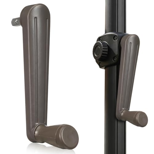 Image of Housoutil Patio Umbrella Crank Replacement Handle, Universal 8mm / 0.31'' Square Connector Cantilever Umbrella Crank Replacement, Outdoor Sunshade Parts, Offset Pole Accessory- Abs Plastic & Metal