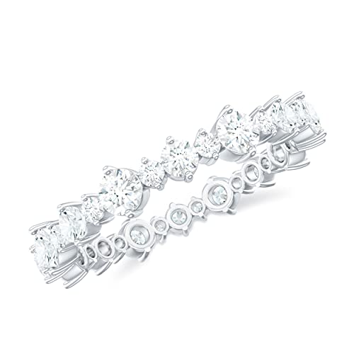 Certified Moissanite Eternity Ring for Women, D-Vs1 Quality, Wedding Anniversary Ring (Ready to Gift)