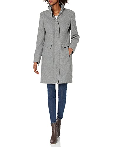 Kenneth Cole New York Women's Zip-Front Wool-Blend Coat with Pockets